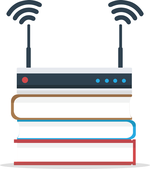 Lege Bücher unter die Basisstation Auf dem Boden wird die WLAN Signalstärke des Routers verschlechtert