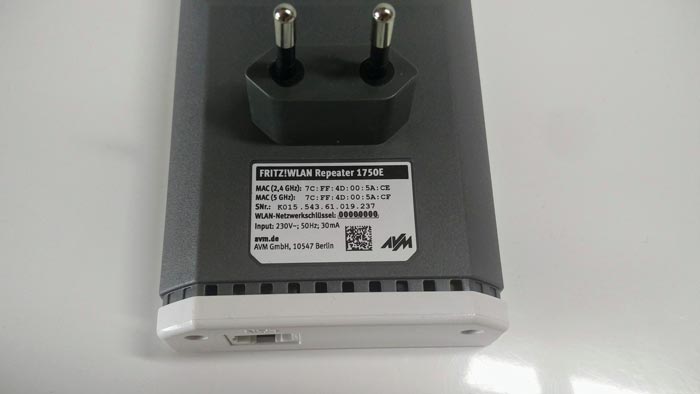 Rückseite WLAN-Repeater 1750